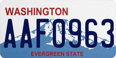 WA license plate AAF0963