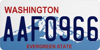 WA license plate AAF0966