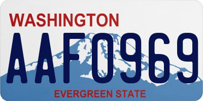WA license plate AAF0969