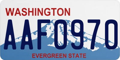 WA license plate AAF0970