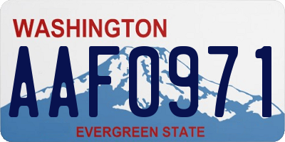 WA license plate AAF0971