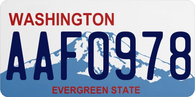 WA license plate AAF0978