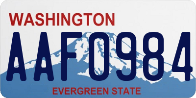 WA license plate AAF0984