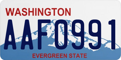 WA license plate AAF0991