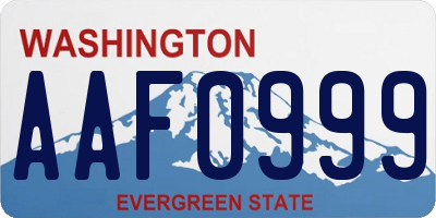 WA license plate AAF0999