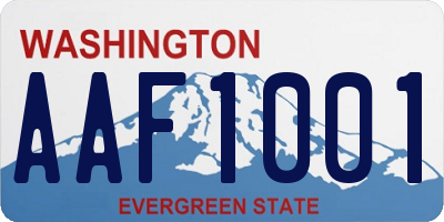 WA license plate AAF1001