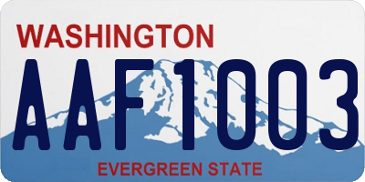 WA license plate AAF1003