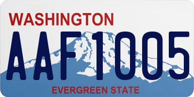 WA license plate AAF1005