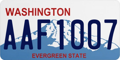 WA license plate AAF1007