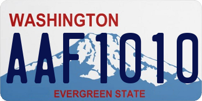 WA license plate AAF1010