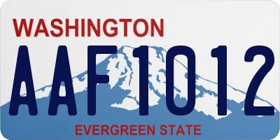 WA license plate AAF1012