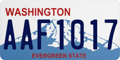 WA license plate AAF1017