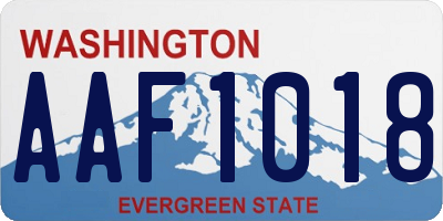 WA license plate AAF1018