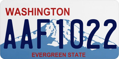 WA license plate AAF1022
