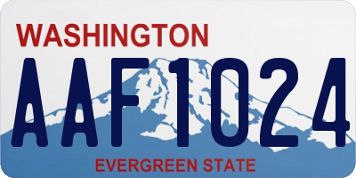 WA license plate AAF1024