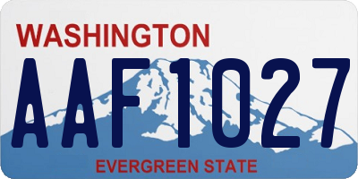WA license plate AAF1027