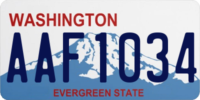 WA license plate AAF1034