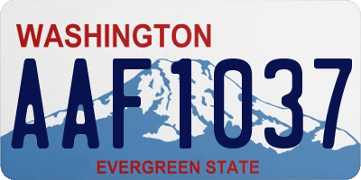WA license plate AAF1037