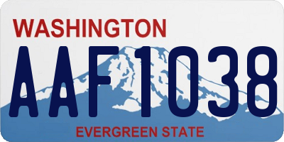 WA license plate AAF1038
