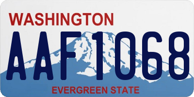 WA license plate AAF1068