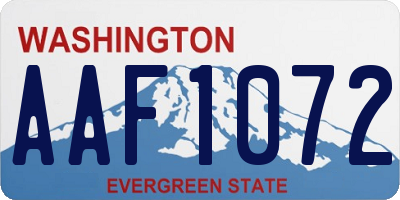 WA license plate AAF1072