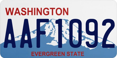 WA license plate AAF1092