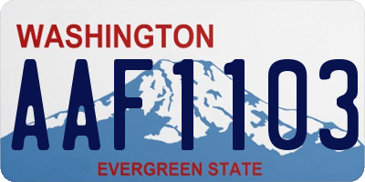 WA license plate AAF1103