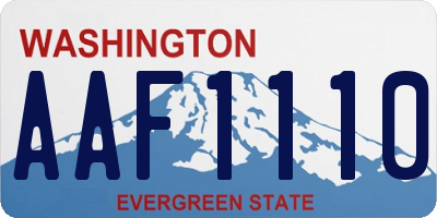 WA license plate AAF1110