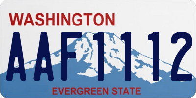 WA license plate AAF1112