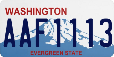 WA license plate AAF1113