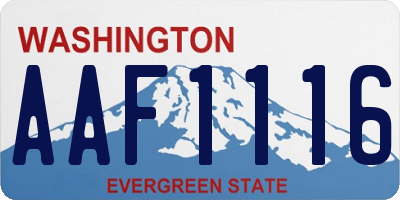 WA license plate AAF1116