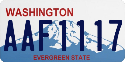 WA license plate AAF1117
