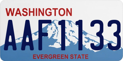 WA license plate AAF1133
