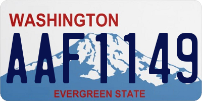 WA license plate AAF1149
