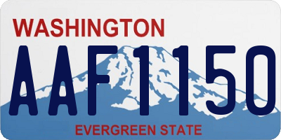 WA license plate AAF1150