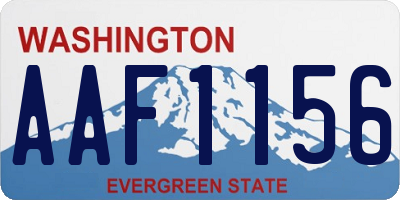 WA license plate AAF1156