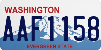 WA license plate AAF1158