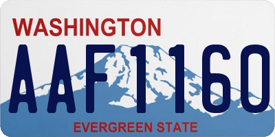 WA license plate AAF1160