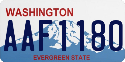 WA license plate AAF1180