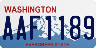 WA license plate AAF1189