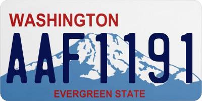 WA license plate AAF1191
