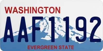 WA license plate AAF1192