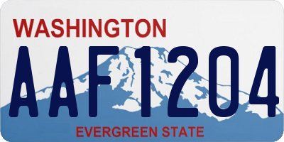 WA license plate AAF1204