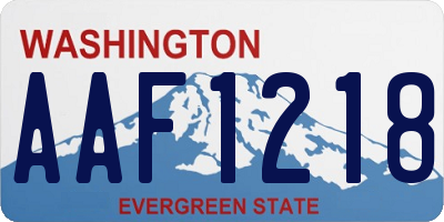 WA license plate AAF1218