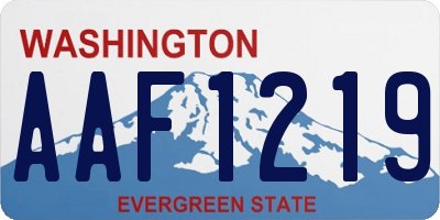 WA license plate AAF1219