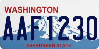 WA license plate AAF1230