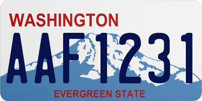 WA license plate AAF1231