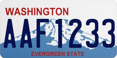 WA license plate AAF1233