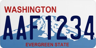 WA license plate AAF1234