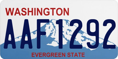 WA license plate AAF1292